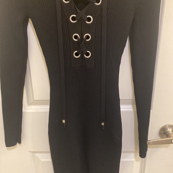 Michael Kors Black Lace up Bodycon Dress Size XS - Picture 5 of 5